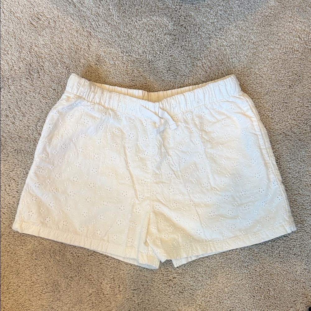 Cat & Jack White Eyelit Elastic Shorts